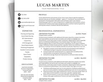 Minimalist Two Column Resume Template for Word, Professional Resume Template, CV Template UK with Cover Letter, Clean Well Organized Resume