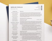 Clean Modern Resume Template for Word, Two Column Resume Word, Professional Resume Templates with Cover Letter, Simple Clean Resume Design