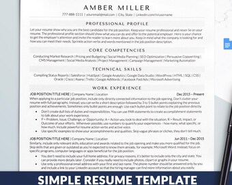Resume Template ATS Friendly Google Docs, Word, Mac Pages, ATS Optimized Classic Resume Design, ATS Compatible Clean Simple Resume Templates