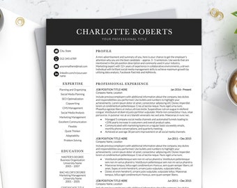 Modern Resume Template, Professional Resume Template for Word, Clean CV Template Executive Style, Two Column Resume 2026 with a Cover Letter