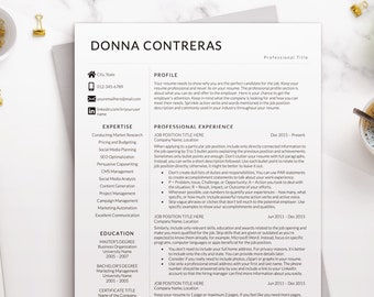 Professional Resume Template Instant Download Modern Resume Template CV Template CV Design Resume Template Word Business Resume MS Word