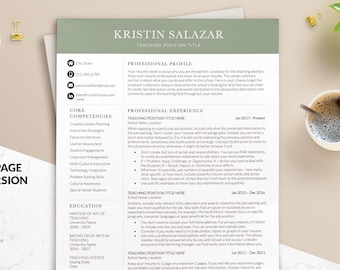 Teacher Resume Template for MS Word, Professional Resume for Teachers Template, Modern Educator Resume, Elementary School Teacher Resume