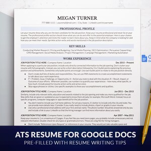 Plantilla de CV profesional atemporal y compatible con ATS (Google Docs, Word, Mac Pages), plantilla de CV sencilla y lista para ATS con carta de presentación.