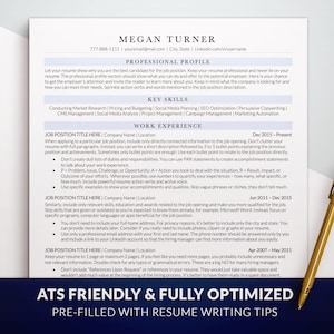 Plantilla de CV ejecutivo compatible con ATS, plantilla de CV ATS atemporal para Word, Mac Pages, CV ATS simple de 2 páginas en una columna