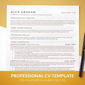 Professional ATS Friendly CV Template, Modern CV Resume Template for Word, Mac Pages, Google Docs, Cv Template Uk, Clean Cv Template Design