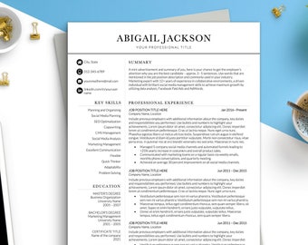 Two Column Resume Template Word, Professional Resume Templates, Curriculum Vitae Template, CV Template Britain with Cover Letter, 1, 2 Page