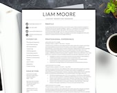 2 Column Resume Template, Modern Executive Resume for Word, Corporate, Management Resume Template, 2 Page, 1 Page Resume with Cover Letter