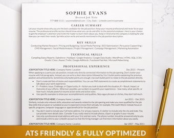 ATS Friendly Resume Template for Word Google Docs Mac Pages Professional ATS Resume Template Modern Clean ATS Cv Template Simple Resume 2024