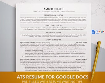 ATS Friendly Resume Template Google Docs, Word, Pages Traditional Classic Resume Layout, Professional CV Template Google Docs, Cover Letter