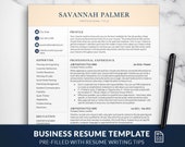Business Resume Templates, Professional Resume Template for MS Word, Modern, Clean Resume CV Template, Leadership Resume, Corporate Resume