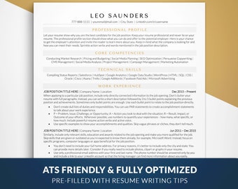 Professional ATS Resume Template Google Docs, Word, Mac Pages, Modern Simple ATS Friendly Resume Template, ATS Optimized Cv Resume Template