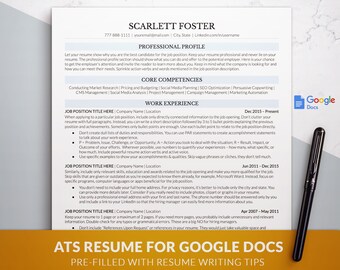 ATS-vänlig CV-mall Google Docs, Word, Mac Pages, professionellt ATS-CV, enkel färg ljusblå redigerbar CV- och CV-mall