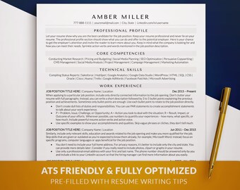 Classic ATS Friendly Resume Template in Word, Google Docs, Mac Pages, Chronological ATS Compliant Resume, Clean Professional ATS Cv template