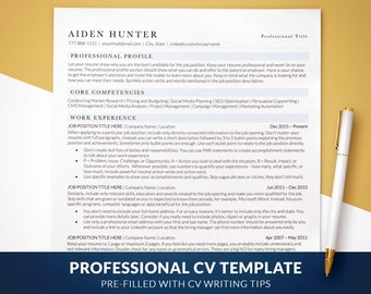 Professional ATS Friendly Timeless Plain CV Resume Template for Word, Apple Mac Pages, Google Docs, Modern Cv Template Layout, Easy to Edit