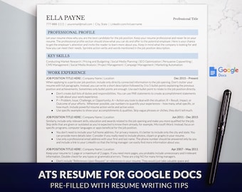 Executive Resume Template Google Docs, Word, Mac Pages, ATS Friendly Resume Template, Modern Clean Resume, Professional Resume Cover Letter
