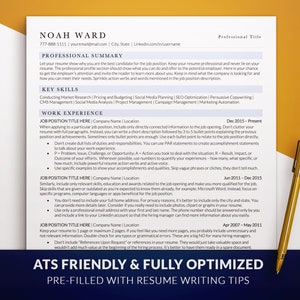 ATS Friendly Executive Resume Template, ATS Optimized Resume Templates for Word, Pages, Simple ATS Resume 2 Pages in One Template