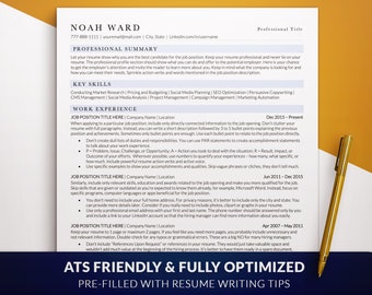 ATS Friendly Executive Resume Template, ATS Optimized Resume Templates for Word, Pages, Simple ATS Resume 2 Pages in One Template