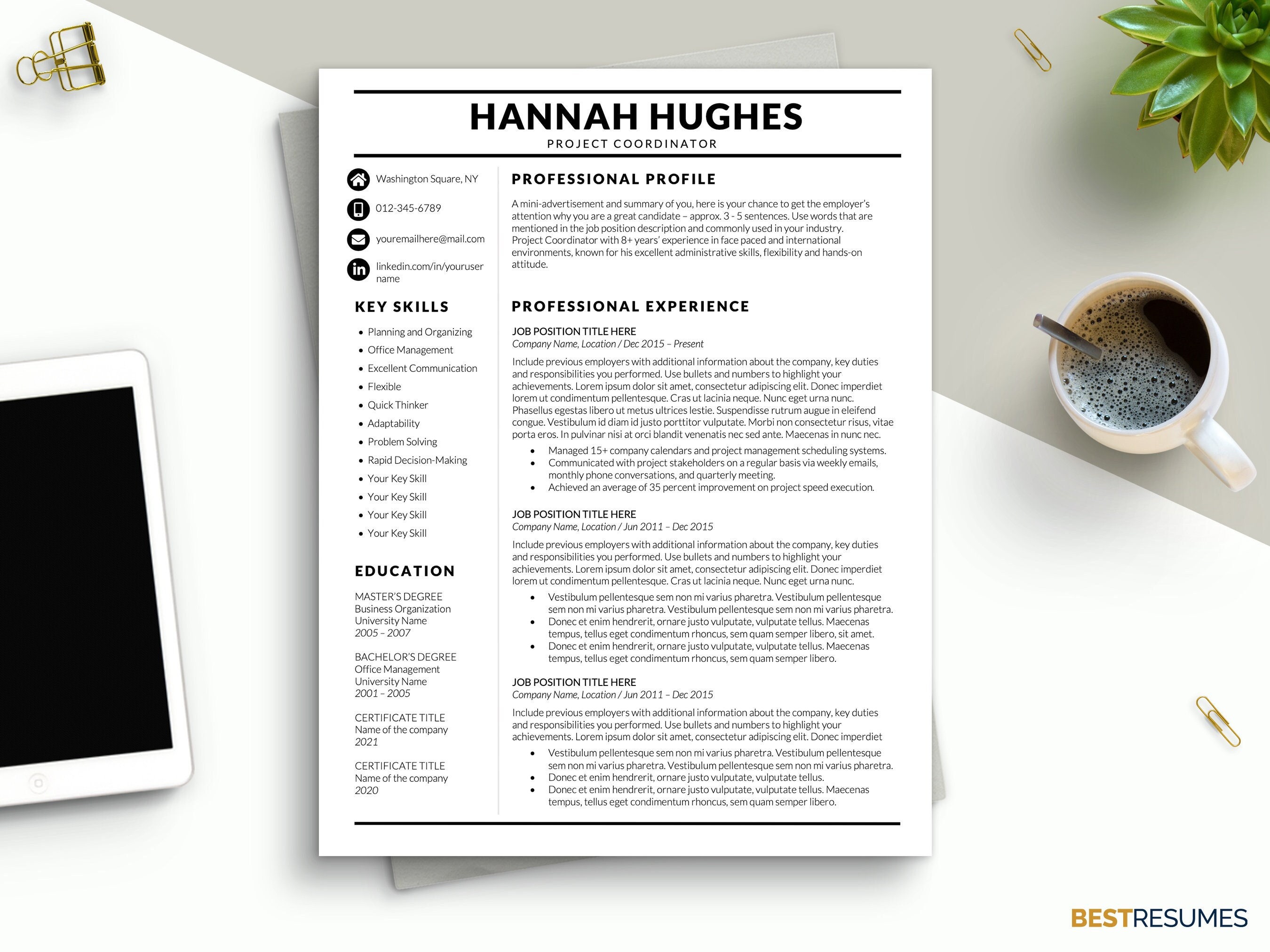Professional Resume Template Word Modern Resume Templates Etsy