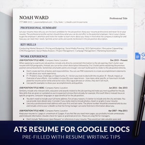 Modern cv-sjabloon voor leidinggevenden voor Google Documenten, ATS-vriendelijke cv-sjablonen, schone ATS-cv, CFO-cv, CEO-cv, Cio-cv