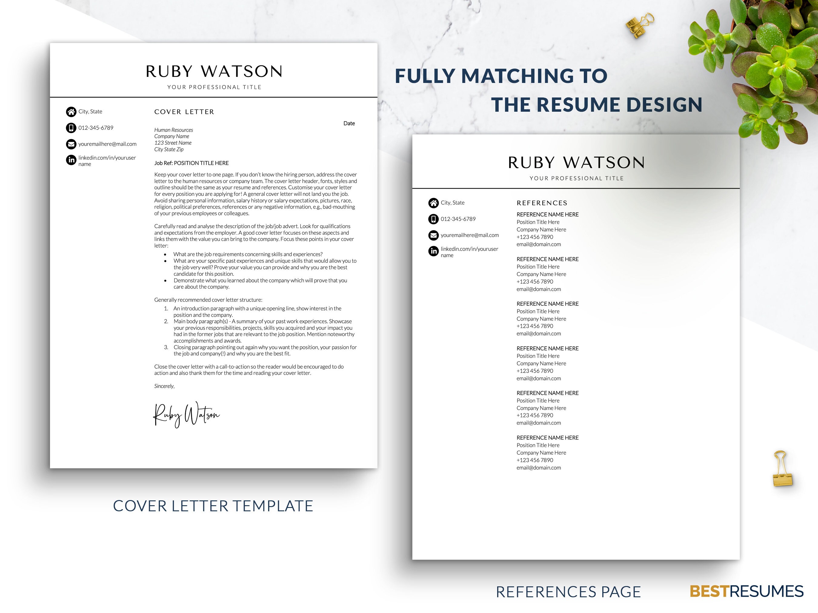 Minimalist modern resume templates word two column resume template