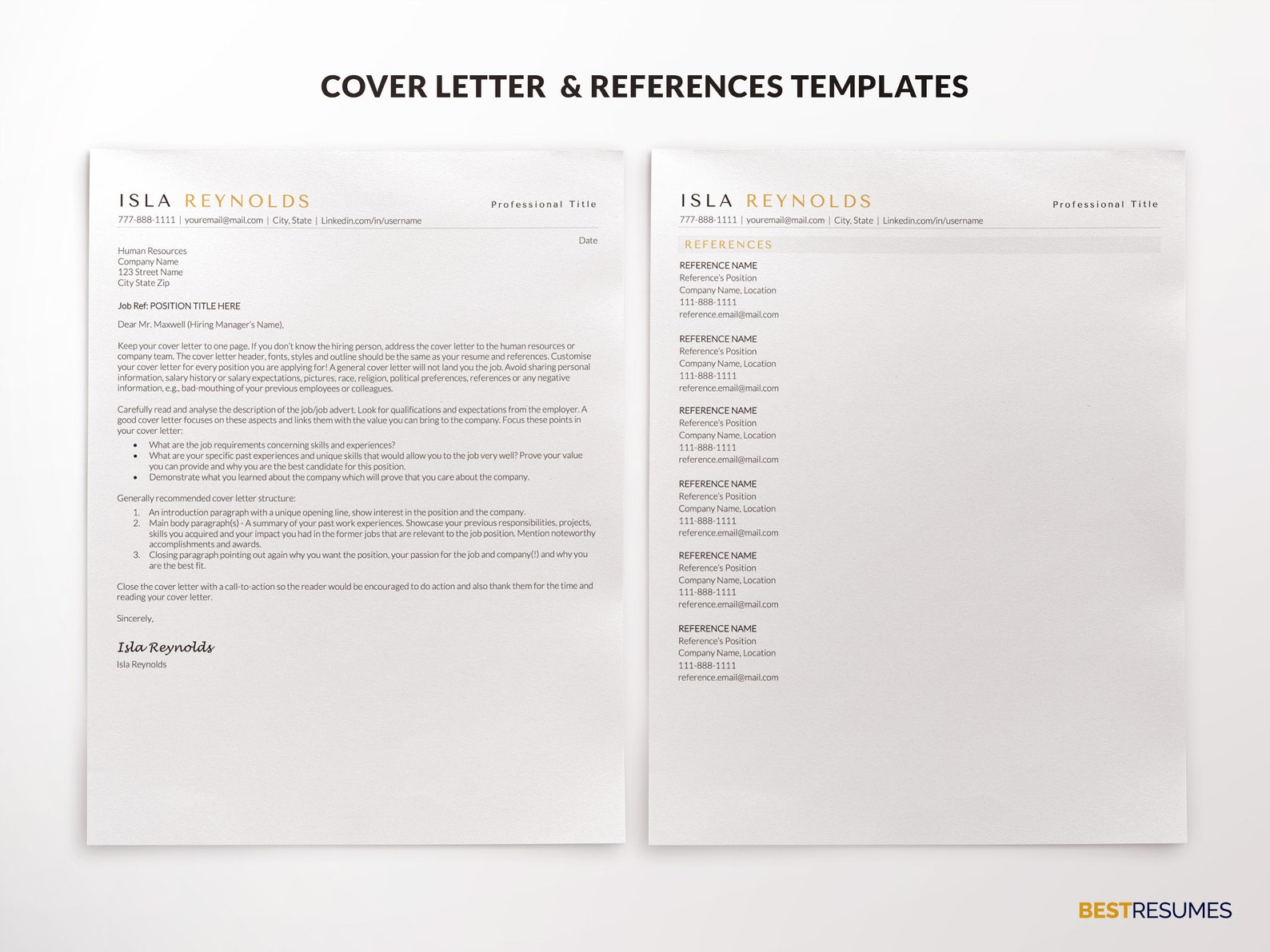 ATS Friendly Resume Template for Apple Mac Pages Professional - Etsy