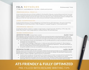 ATS Resume Template, Modern Executive Resume Template, Word, Apple Mac Pages, ATS Optimized, ATS Compliant Resume Template 2026