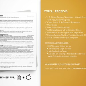 Modern ATS Resume Template Resume Package Nina Bell