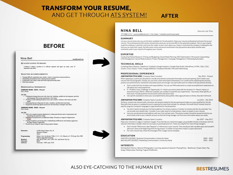 Modern ATS Resume Template, ATS Friendly Resume Template, ATS Compliant Resume Templates for Word, Apple Pages, Clean Resume Design image 6