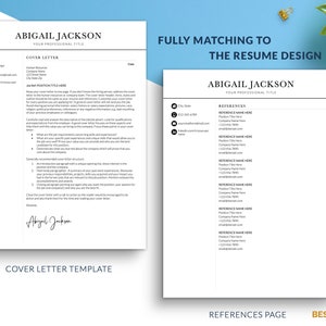 Two Column Resume Template Word, Professional Resume Templates, Curriculum Vitae Template, CV Template Britain with Cover Letter, 1, 2 Pages image 3