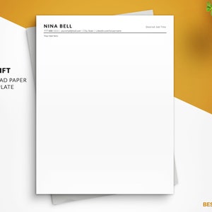 Modern ATS Resume Template Letterhead Template Nina Bell
