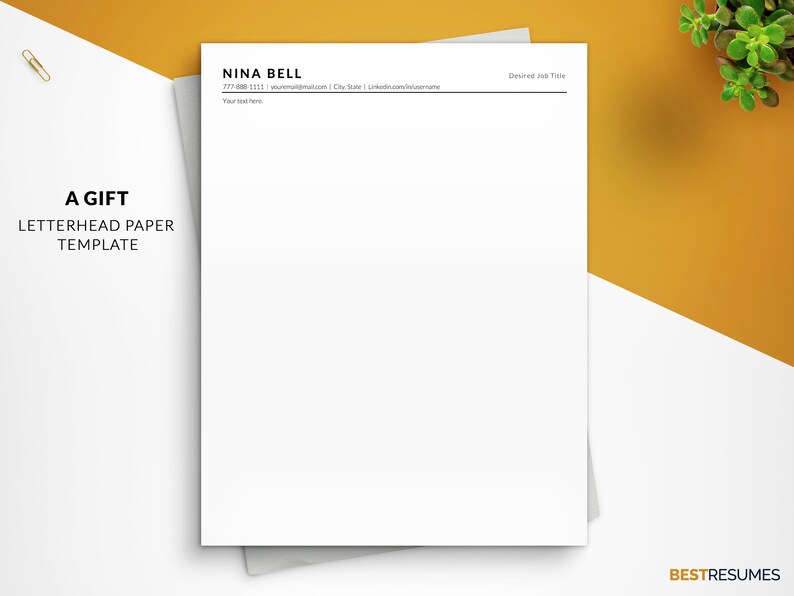 Modern ATS Resume Template Letterhead Template Nina Bell
