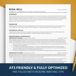 Modern ATS Resume Template, ATS Friendly Resume Template, ATS Compliant Resume Templates for Word, Apple Pages, Clean Resume Design