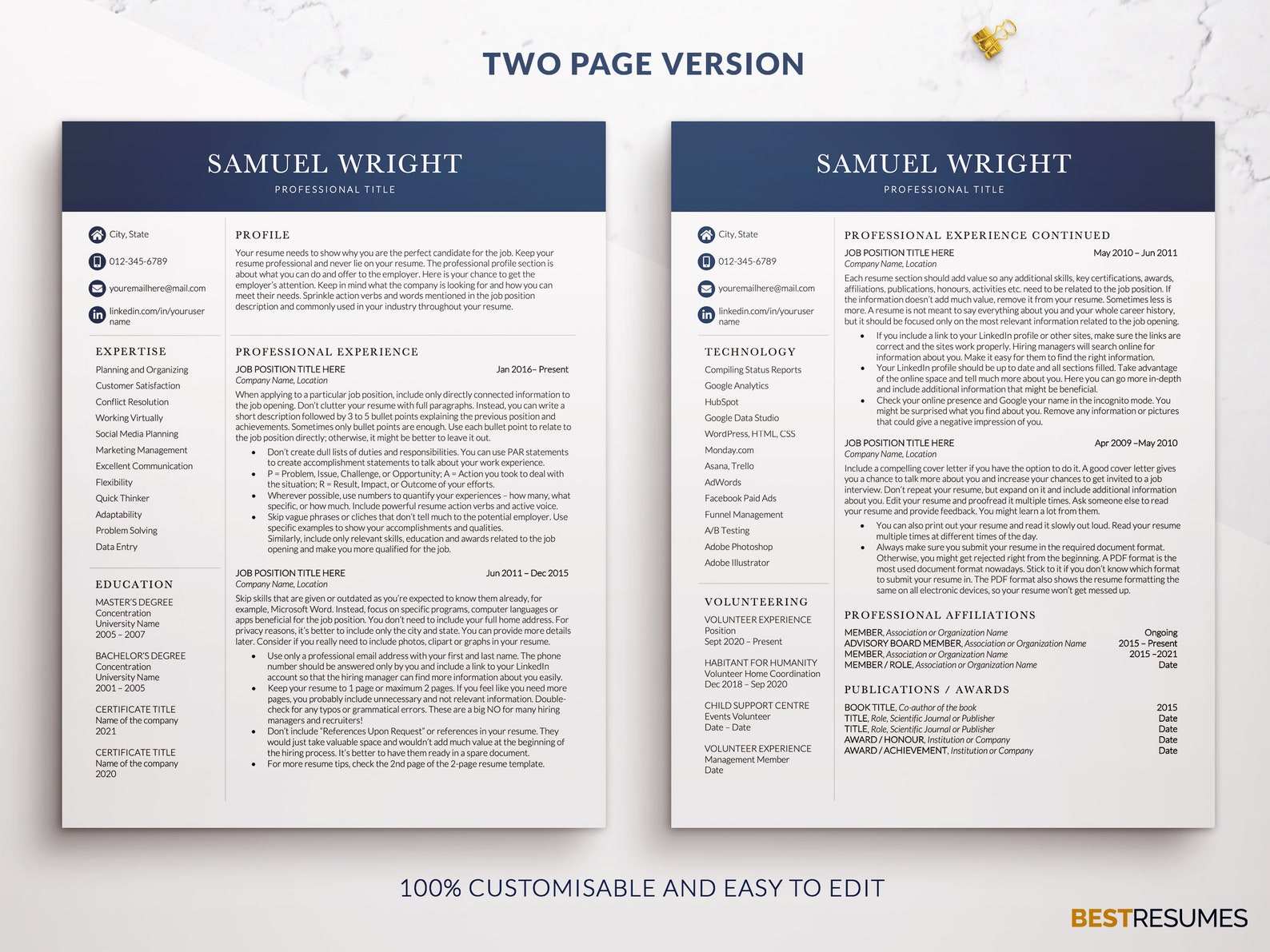 Clean Modern Executive Resume Template 2026, Business CEO Resume ...