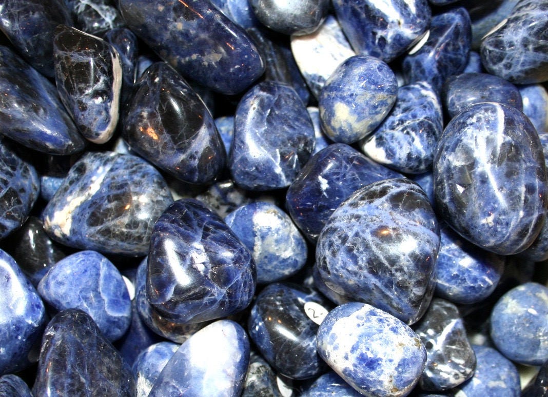 Sodalite Tumbled Stone Blue & White Stone Healing Stone Etsy