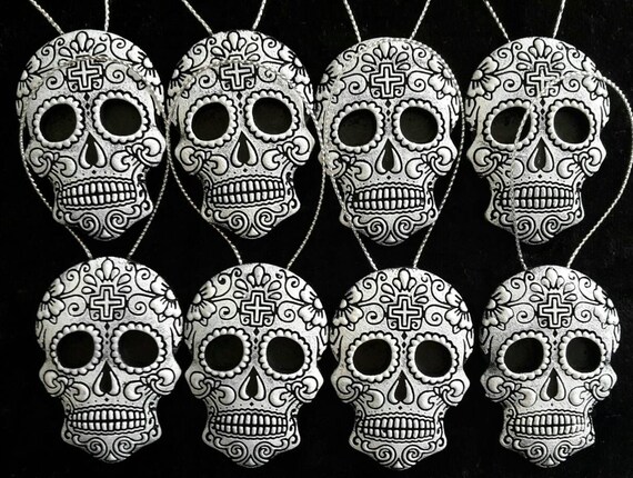 4 Sugar Skull Hanging Gothic Christmas Halloween Tree Etsy