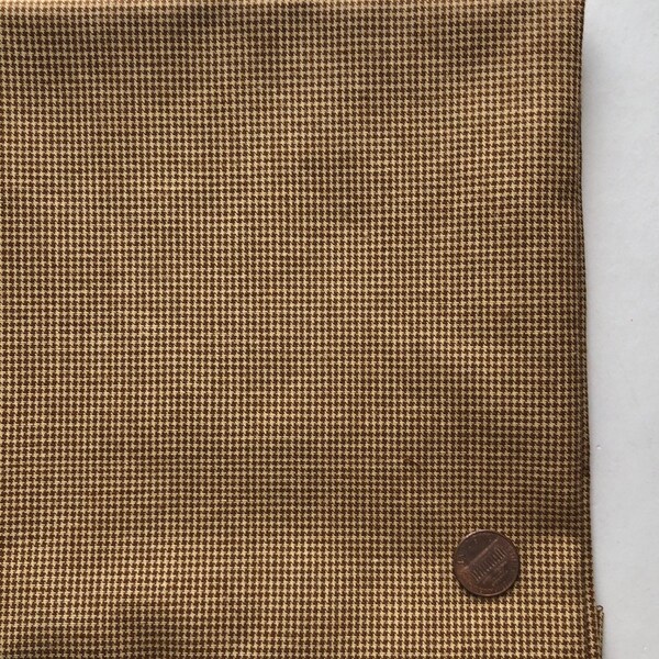 GOLD/KHAKI Mini Check 100% Cotton Homespun Fabric  **You Choose 1/2 Yard or 1 Yard**