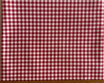 1 Yard RED/WHITE Check 100% Cotton Fabric