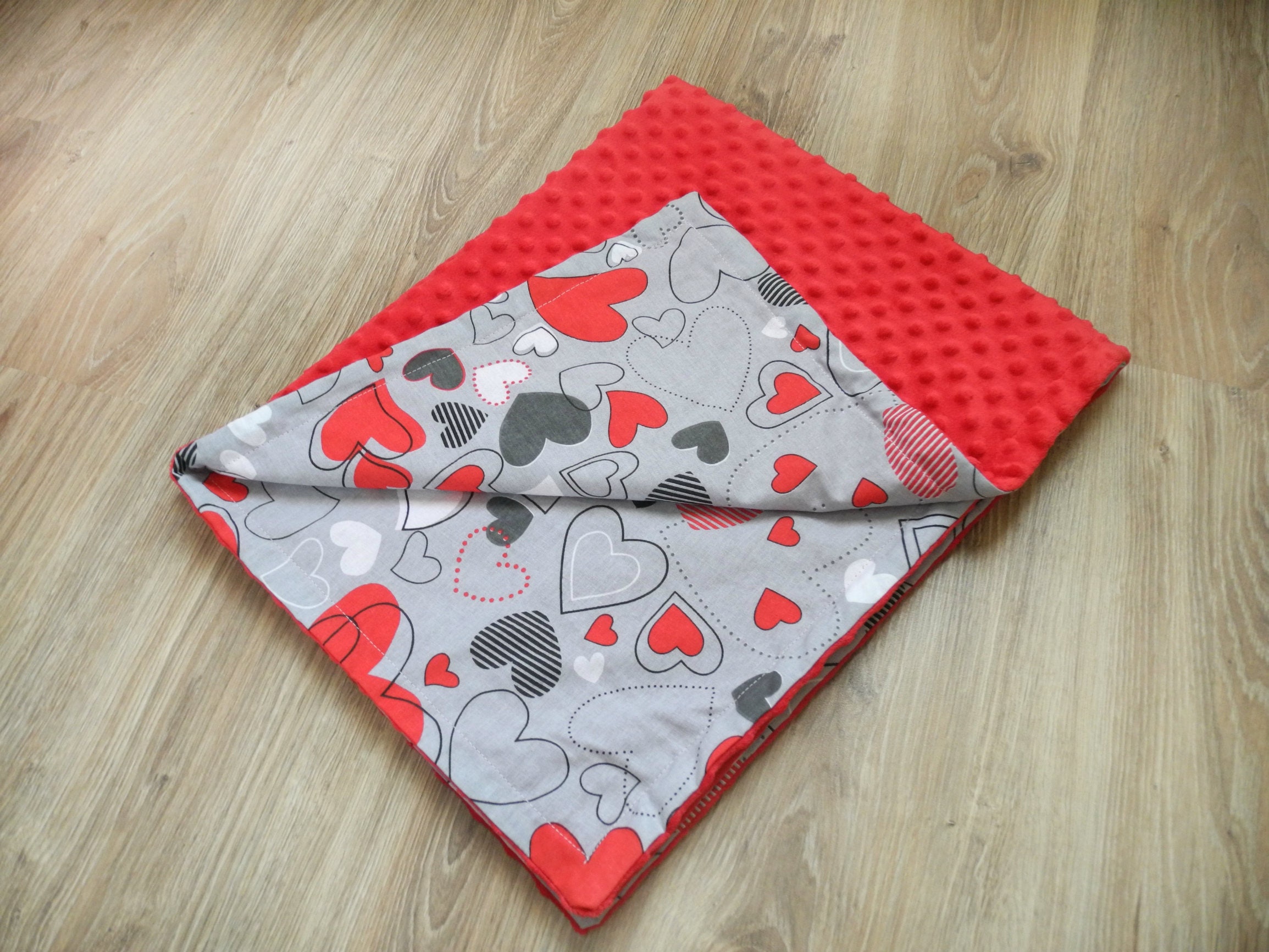 Minky Baby Blanket Newborn Blanket Red Baby Blanket Etsy