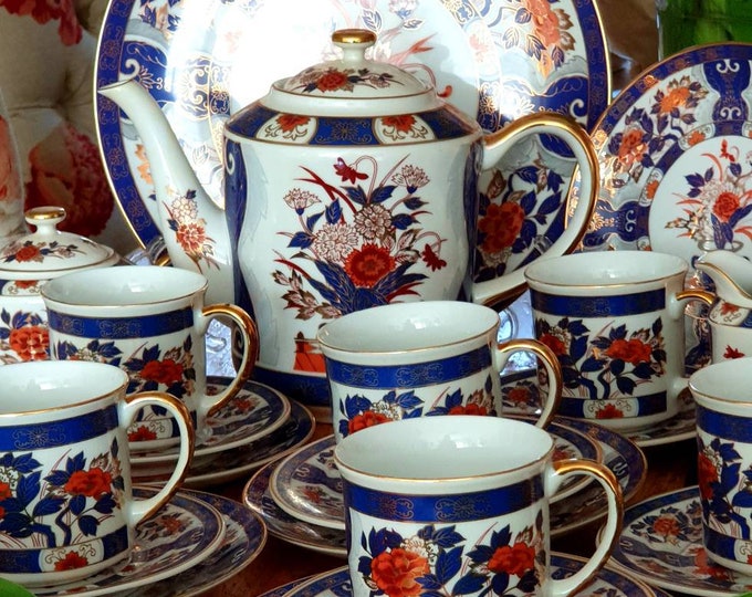 Imari Tea Set Gold Trim Etsy