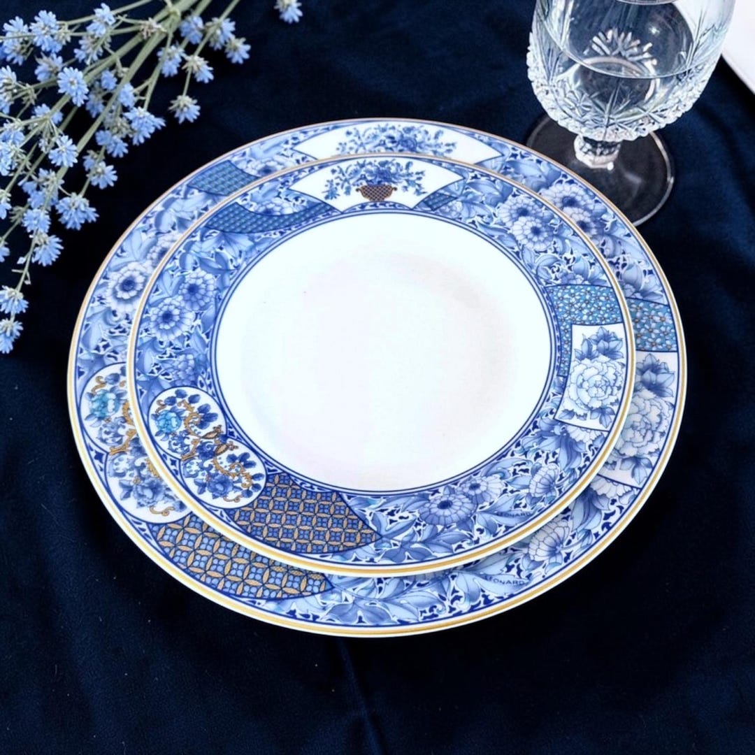 Rare Hutschenreuther Concorde Blue & White Bone China Chinoiserie