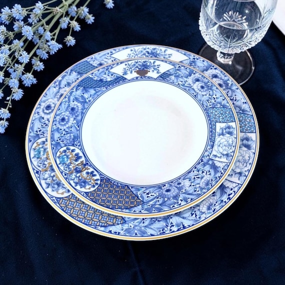 Rare Hutschenreuther Concorde Blue & White Bone China Chinoiserie