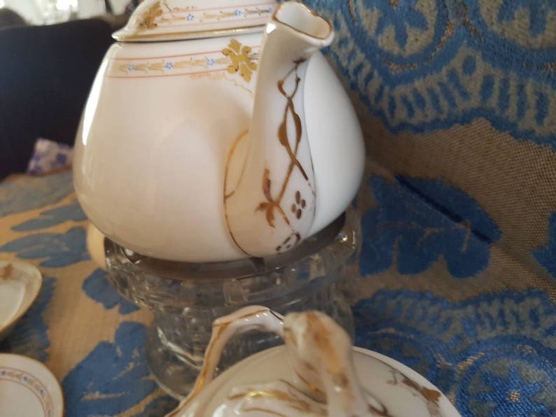 Lanternier Hand Painted Porcelain TeaMoccaset Limoges A