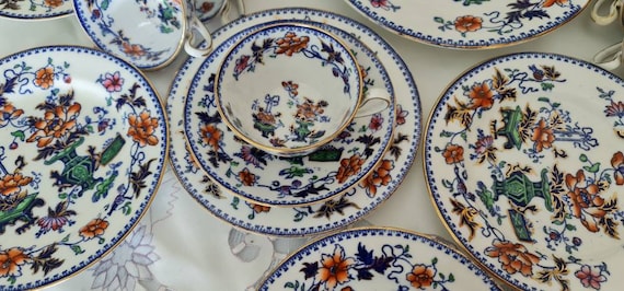 Antique Francis Morley Flow Blue Tea Set – Casket Japan