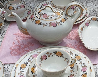 Antique Limoges french porcelain dinner and tea service, Anniversary gift, home decoration