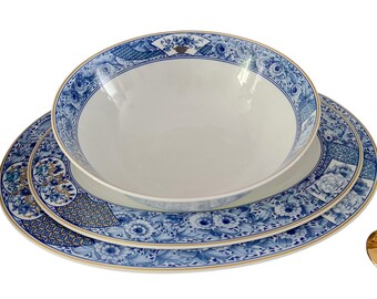 Rare Hutschenreuther Concorde Blue & White Bone China Chinoiserie