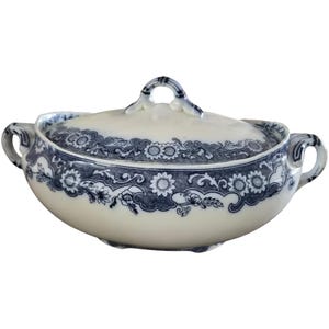 George Jones Crescent Kio blue floral lidded large tureen