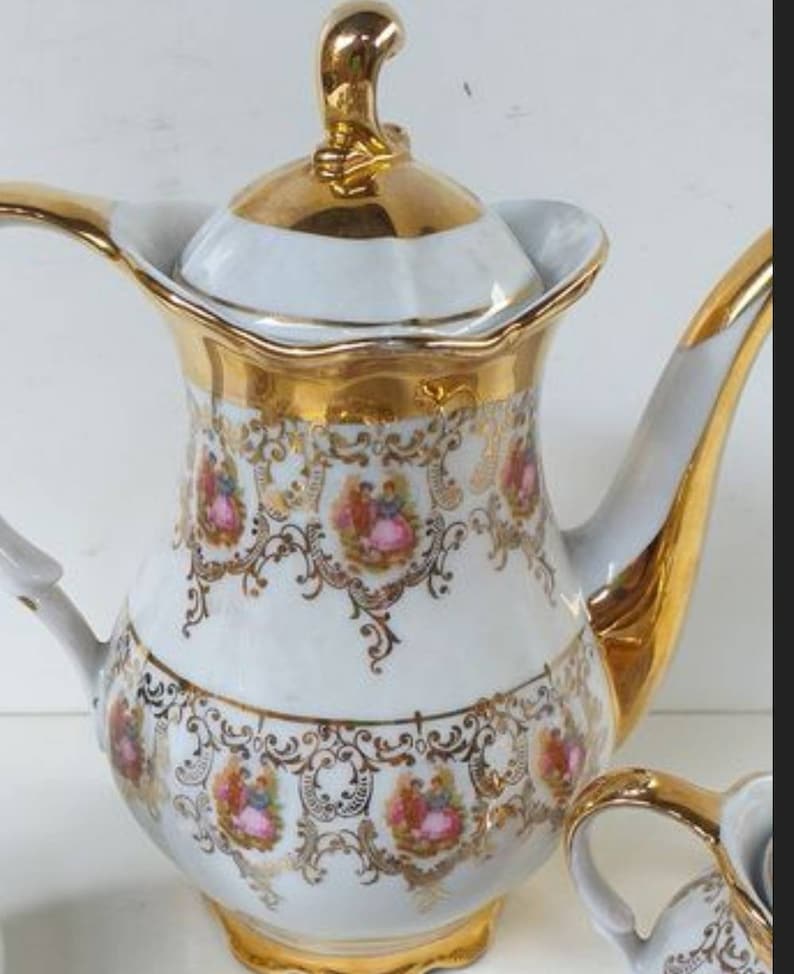 Antique Bavaria Tea Set, Gold Fragonard Victorian Design, 26 Pieces - Etsy