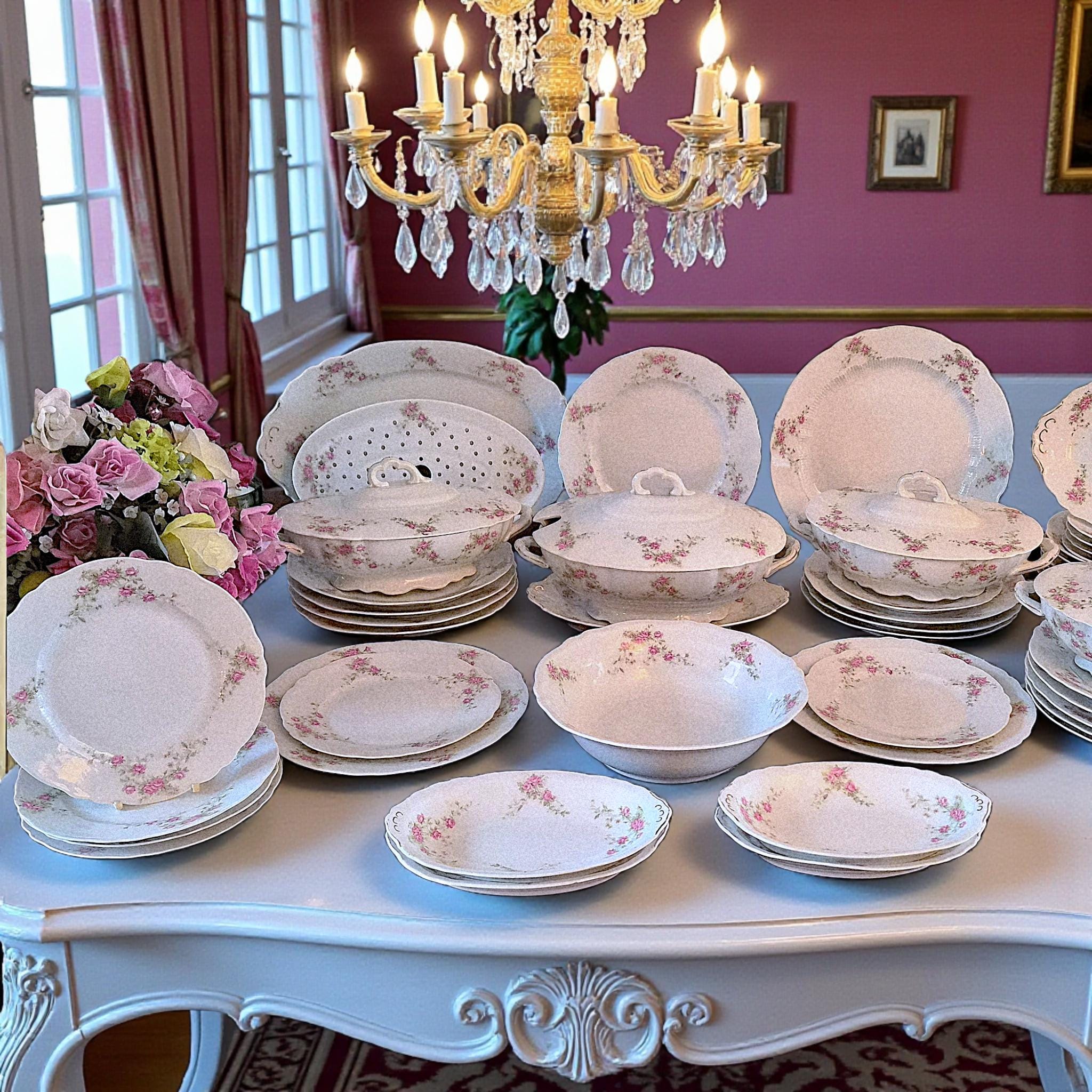 1960s pink dinnerware set
