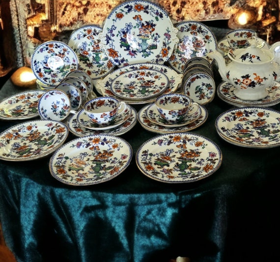 Antique Francis Morley Flow Blue Tea Set – Casket Japan