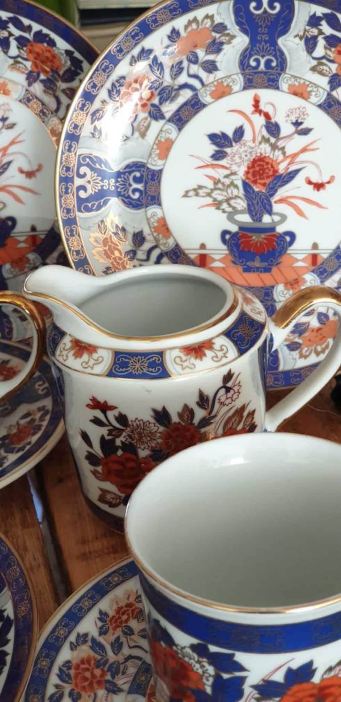 Imari tea set gold trim Etsy